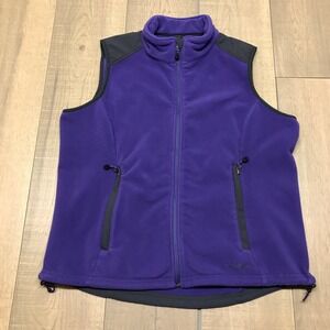 L.L. Bean Vest Womens Size L Purple Fleece Full Zip Cozy Cabincore Polartec Hike